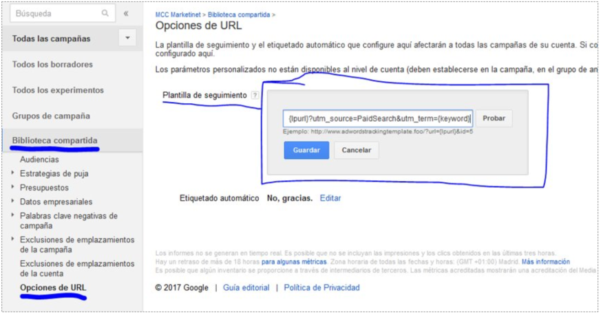 Cómo configurar ValueTrack a nivel de cuenta en AdWords Cómo configurar ValueTrack a nivel de cuenta en AdWords