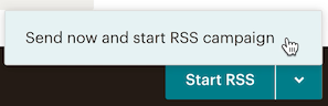 Haz clic en el botón Start RSS para iniciar la campaña RSS
